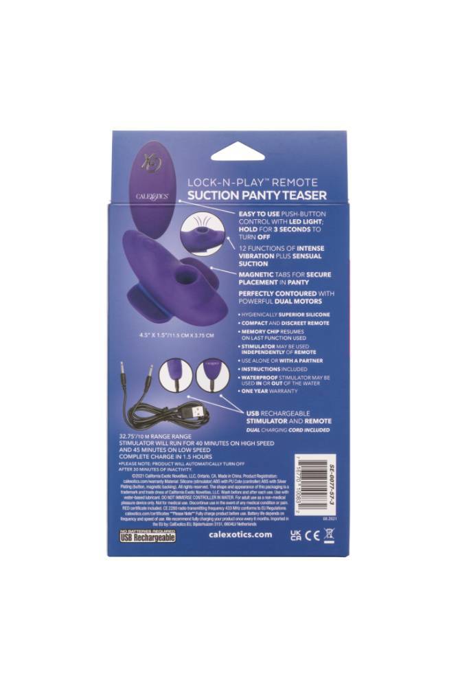 Cal Exotics - Lock-N-Play Remote Suction Panty Teaser - Purple - Stag Shop