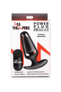 XR Brands - Ass Thumpers - Power Plug 7X Vibrating Hollow Butt Plug with Remote - Black - Stag Shop