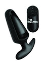 XR Brands - Ass Thumpers - Power Plug 7X Vibrating Hollow Butt Plug with Remote - Black - Stag Shop