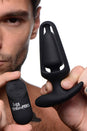 XR Brands - Ass Thumpers - Power Plug 7X Vibrating Hollow Butt Plug with Remote - Black - Stag Shop