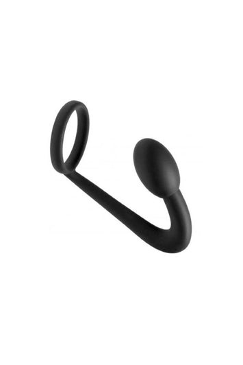 XR Brands - Master Series - Prostatic Play Explorer Silicone Cock Ring and Prostate Plug - Stag Shop