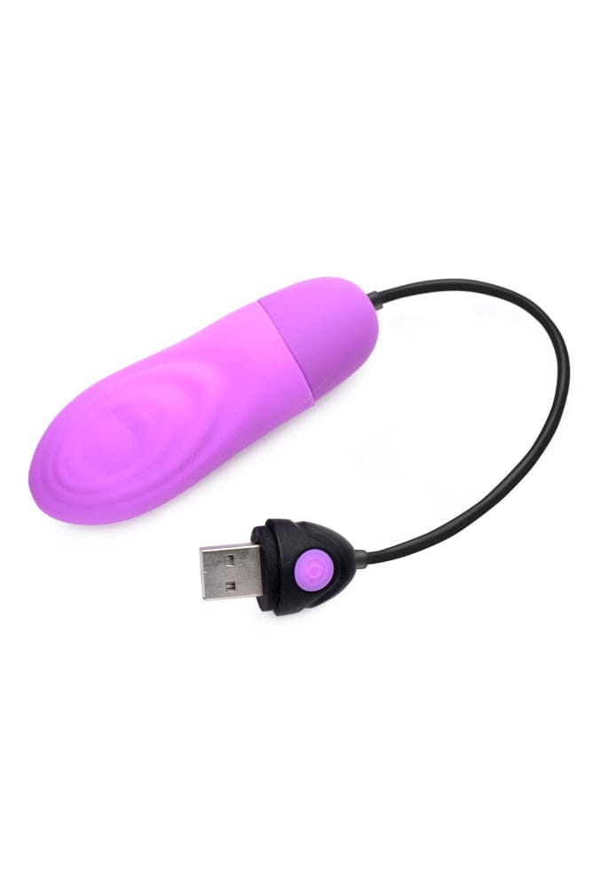 XR Brands - 7X Pulsing Rechargeable Silicone Bullet - Purple - Stag Shop