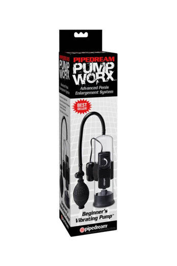 Pipedream - Pump Worx - Beginner's Vibrating Penis Pump - Black - Stag Shop