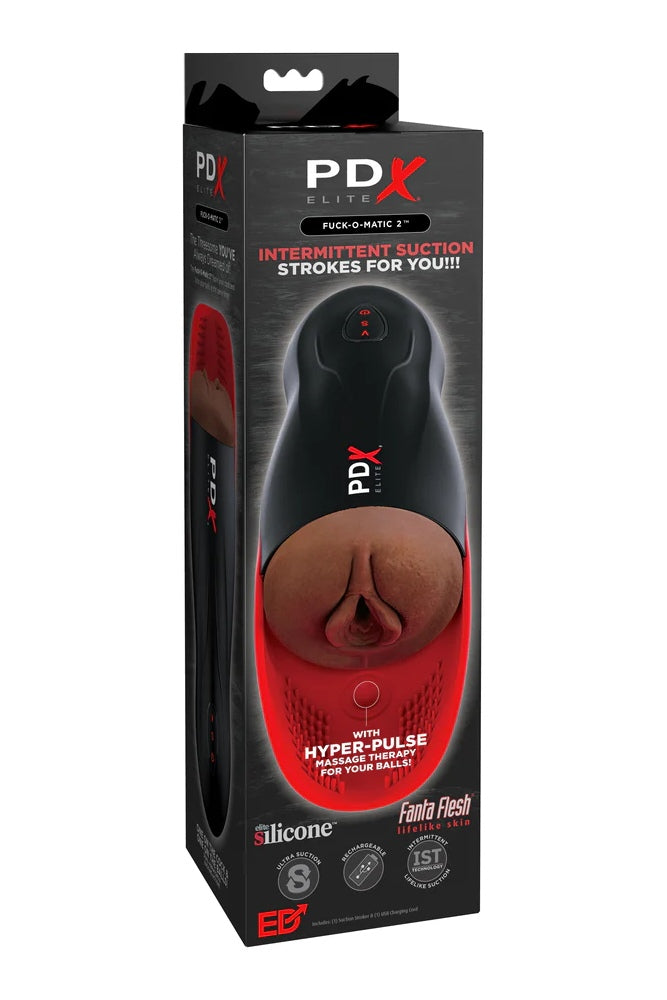 Pipedream Extreme - PDX Elite - Fuck-O-Matic 2 Sucking & Vibrating Masturbator - Brown - Stag Shop