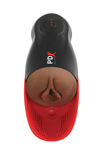 Pipedream Extreme - PDX Elite - Fuck-O-Matic 2 Sucking & Vibrating Masturbator - Brown - Stag Shop