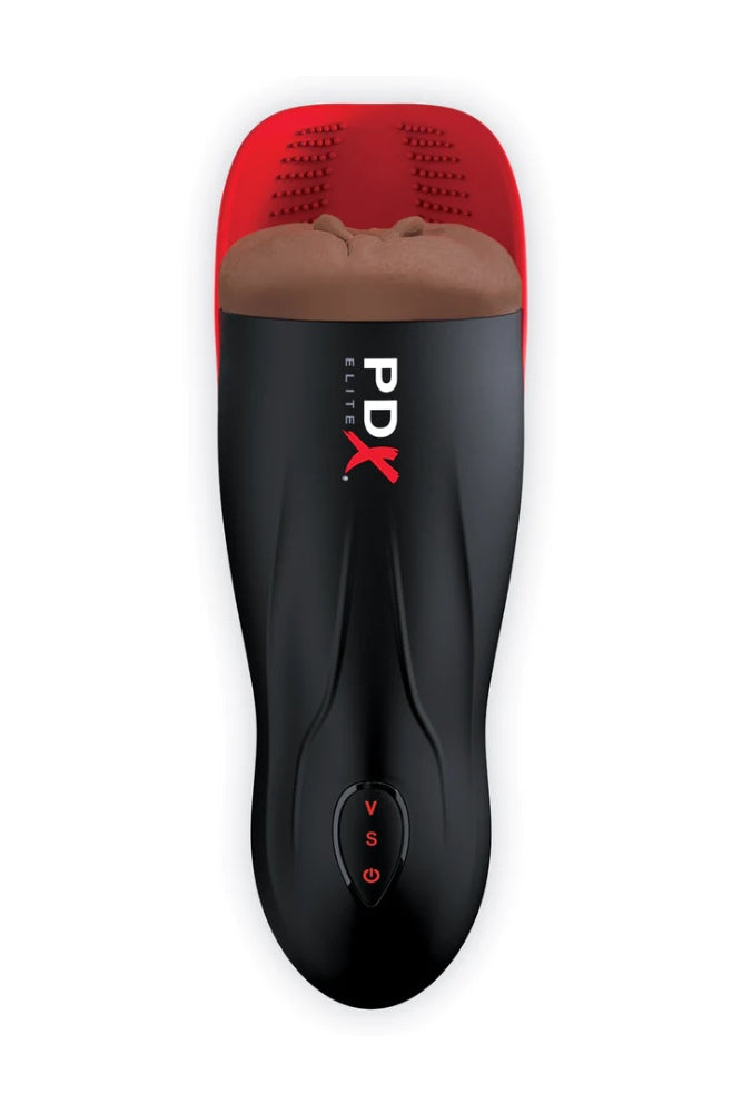 Pipedream Extreme - PDX Elite - Fuck-O-Matic 2 Sucking & Vibrating Masturbator - Brown - Stag Shop