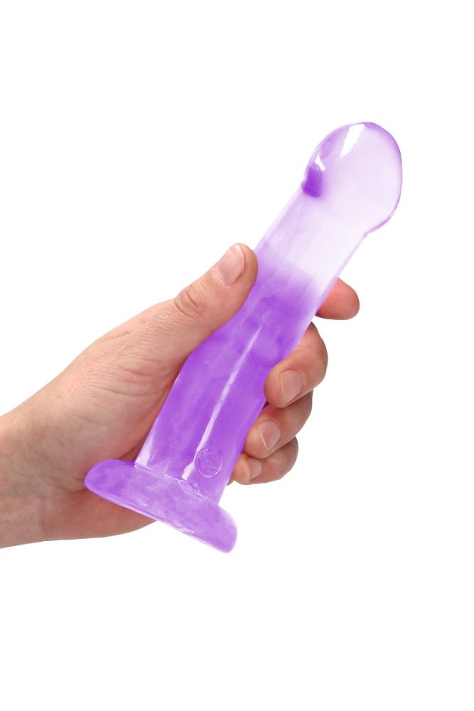 Shots Toys - Real Rock - 7" Crystal Clear Non-Phallic Dildo - Purple - Stag Shop