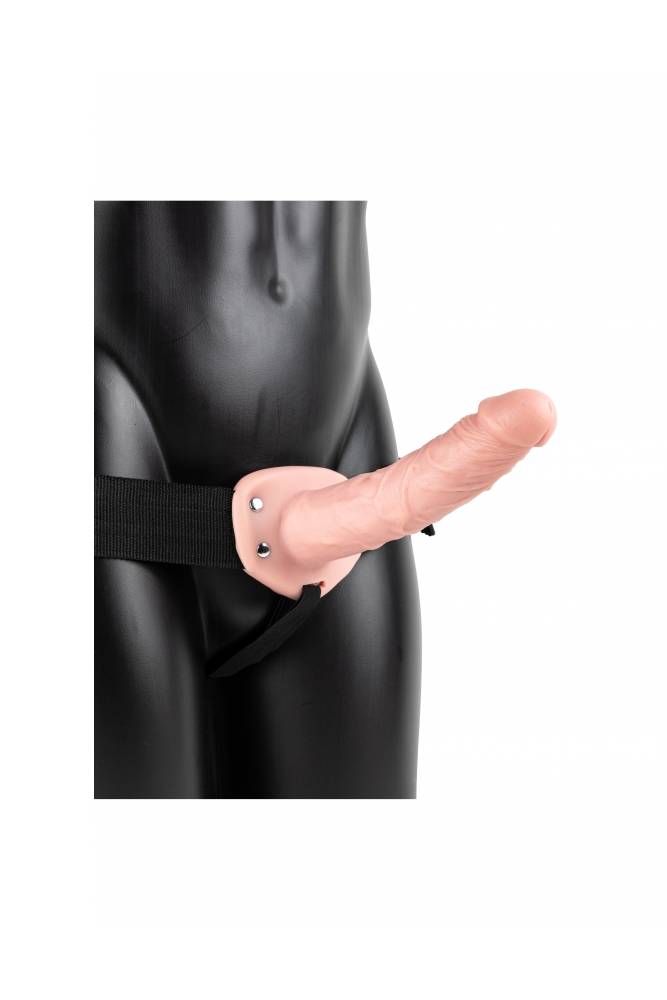 Shots Toys - RealRock - Hollow Strap-On - 8 inch - Beige - Stag Shop