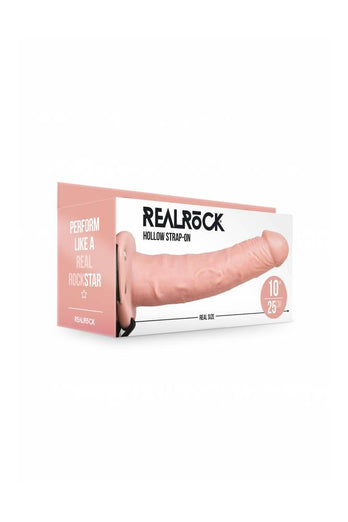 Shots Toys - RealRock - Hollow Strap-On - 10 inch - Beige - Stag Shop