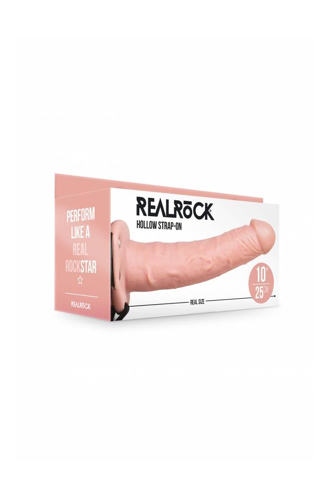 Shots Toys - RealRock - Hollow Strap-On - 10 inch - Beige - Stag Shop