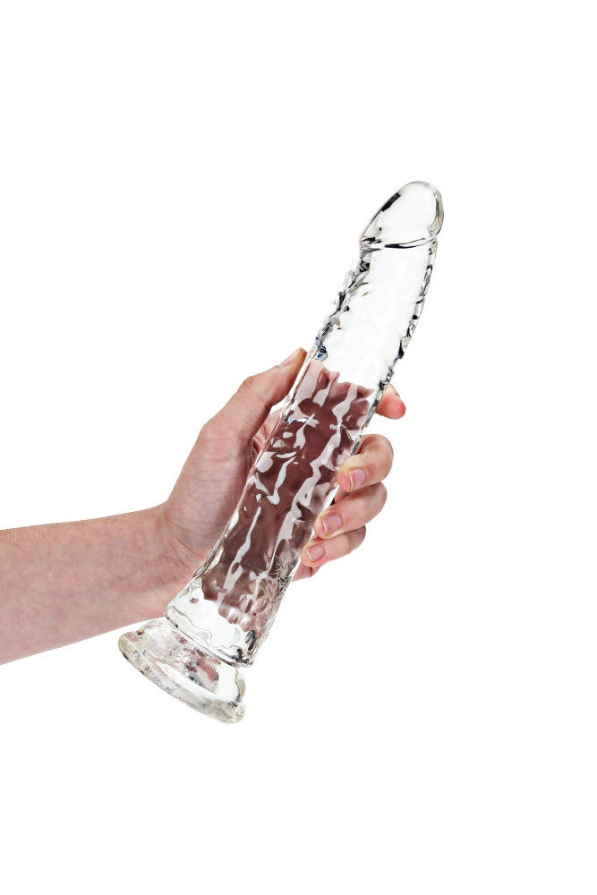Shots Toys - Real Rock - 10" Slim Realistic Dildo with Suction Cup - Clear - Stag Shop