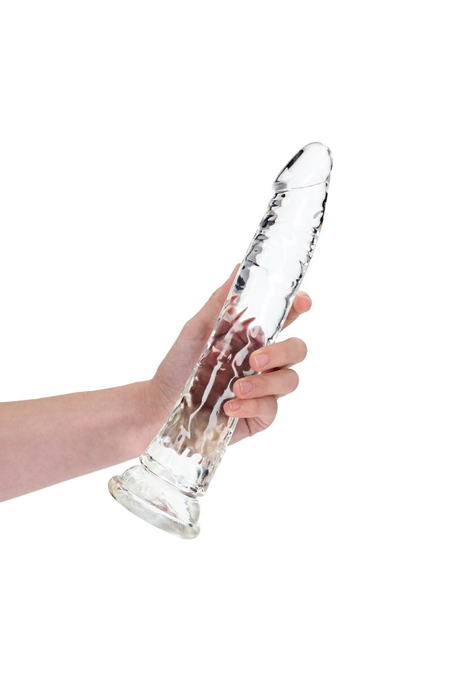 Shots Toys - Real Rock - 11" Slim Realistic Dildo with Suction Cup - Clear - Stag Shop