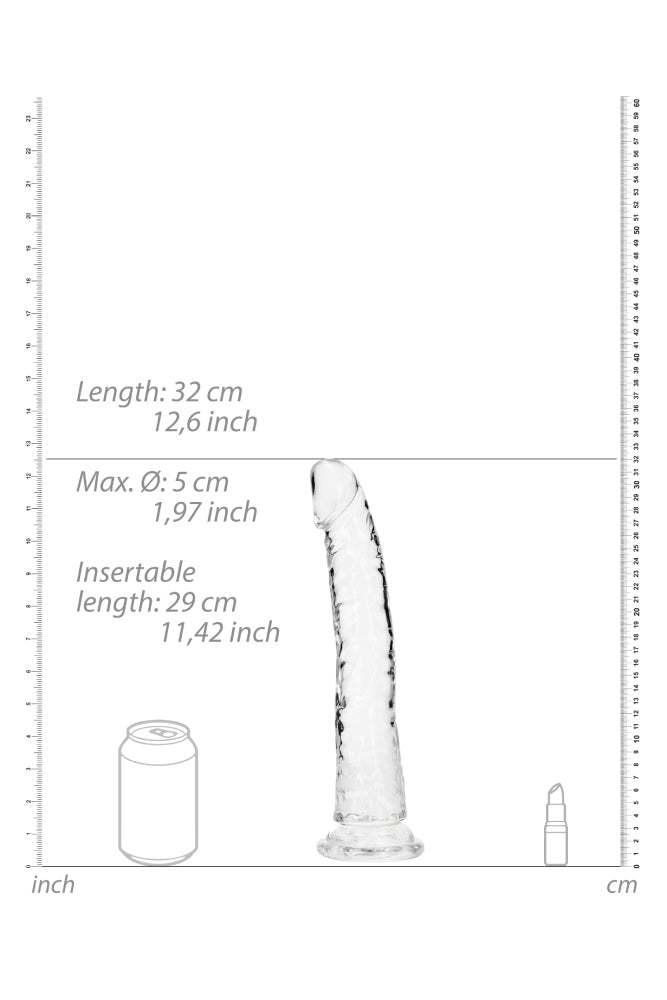 Shots Toys - Real Rock - 11" Slim Realistic Dildo with Suction Cup - Clear - Stag Shop