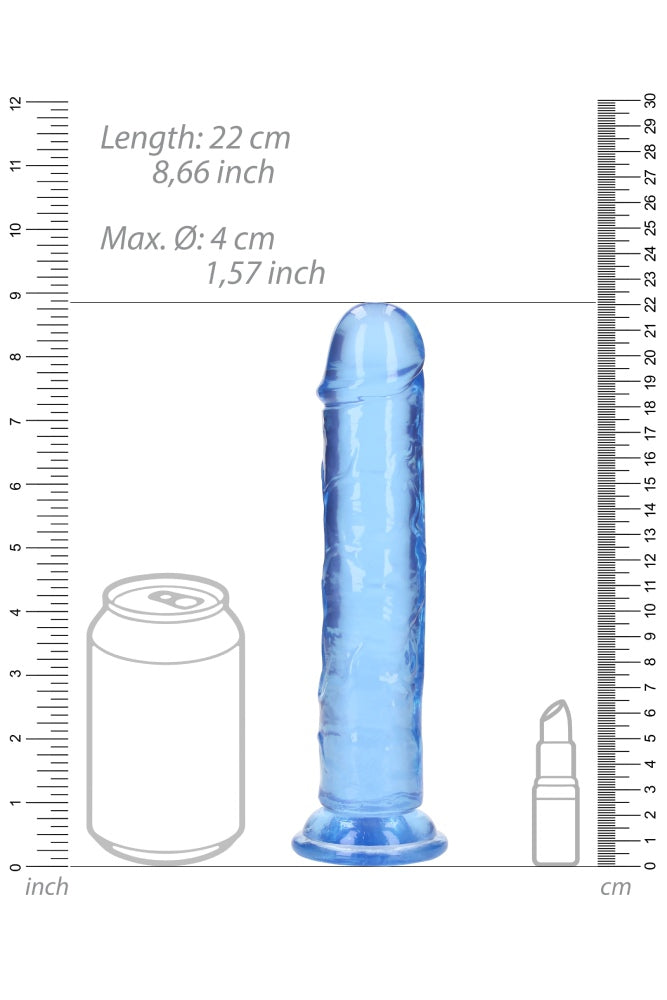 Shots Toys - Real Rock - 8" Realistic Dildo with Suction Cup - Blue - Stag Shop