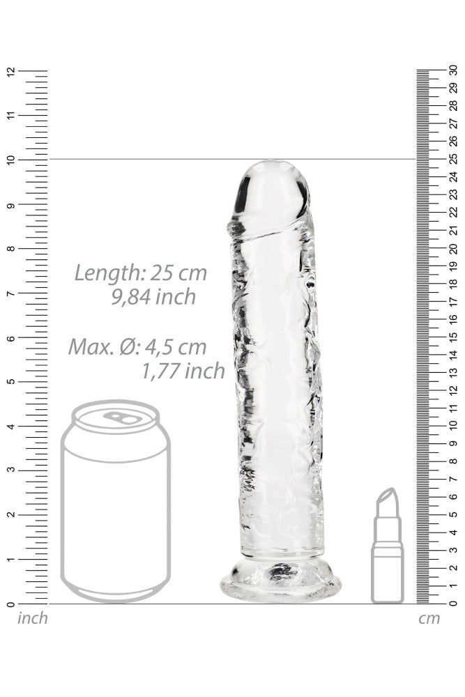 Shots Toys - Real Rock - 9" Realistic Dildo with Suction Cup - Clear - Stag Shop