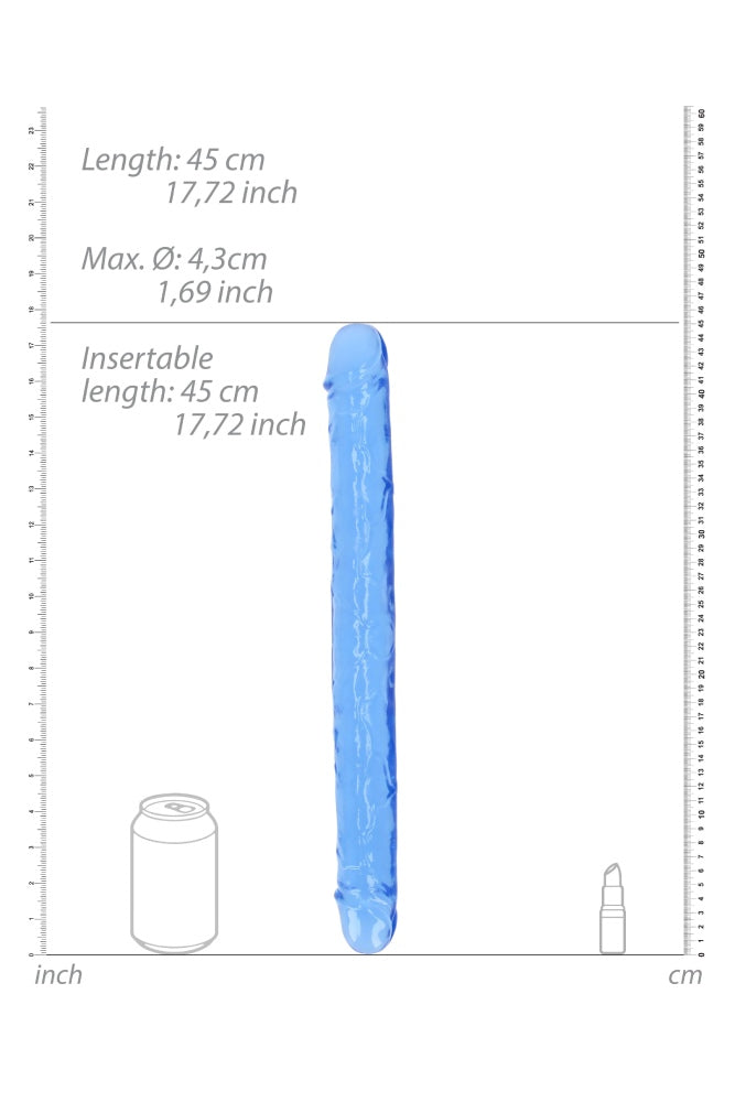 Shots Toys - Real Rock - 18" Double Dong - Blue - Stag Shop