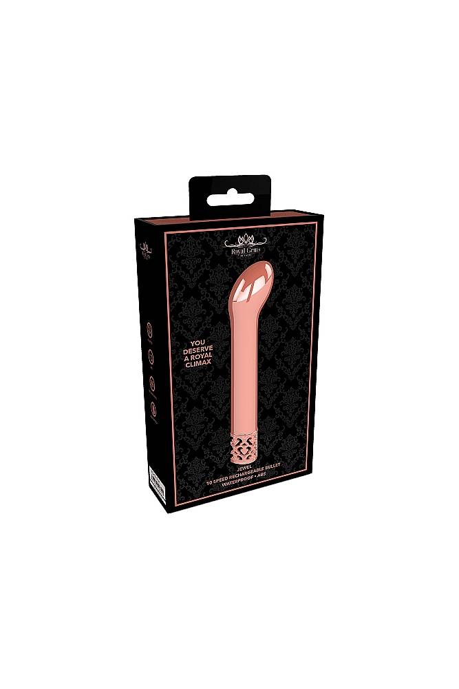 Shots - Royal Gems - Jewel Rechargeable Bullet Vibrator - Rose Gold - Stag Shop