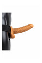Shots Toys - RealRock - Hollow Strap-On with Balls - 7 inch - Beige - Stag Shop