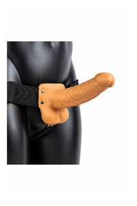 Thumbnail for Shots Toys - RealRock - Hollow Strap-On with Balls - 7 inch - Beige - Stag Shop