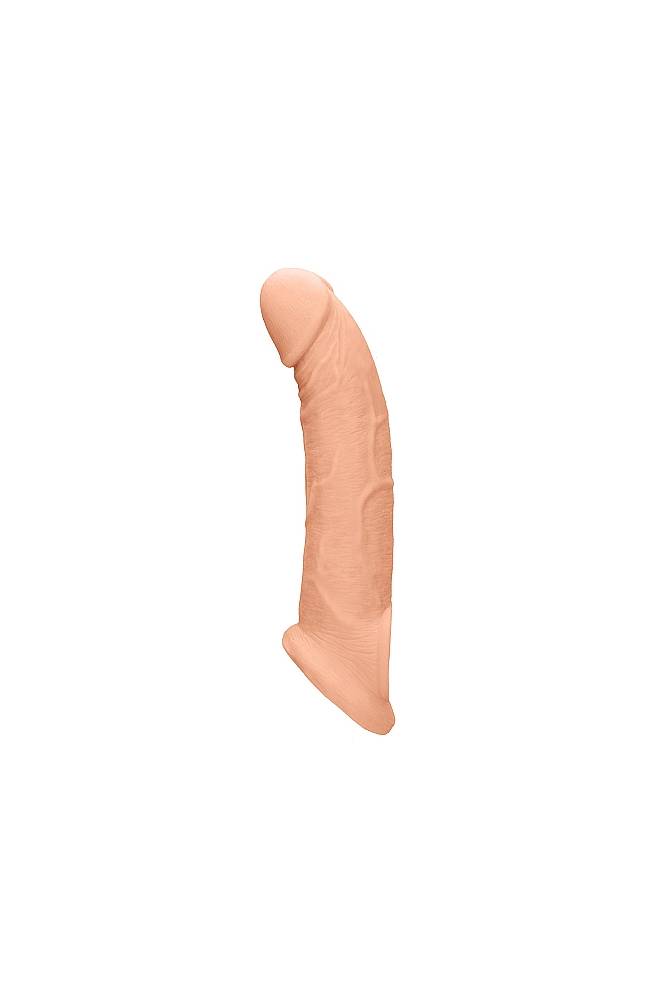 Shots Toys - Real Rock - 9 Inch Penis Sleeve with Ball Strap - Beige - Stag Shop