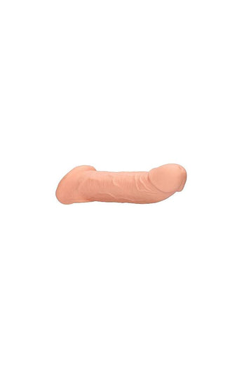 Shots Toys - Real Rock - 9 Inch Penis Sleeve with Ball Strap - Beige - Stag Shop