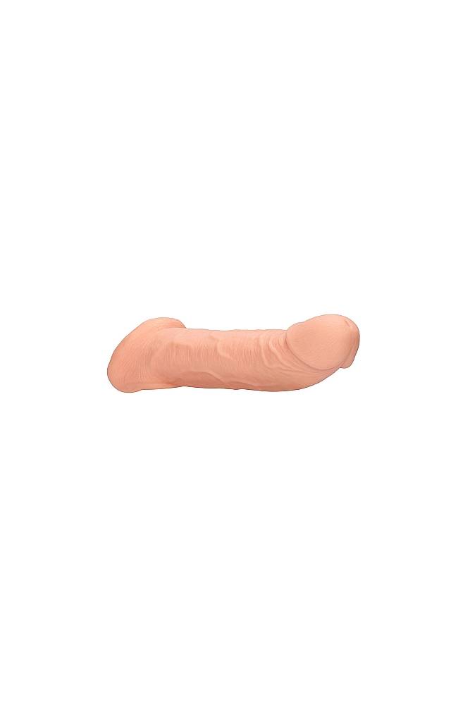 Shots Toys - Real Rock - 9 Inch Penis Sleeve with Ball Strap - Beige - Stag Shop