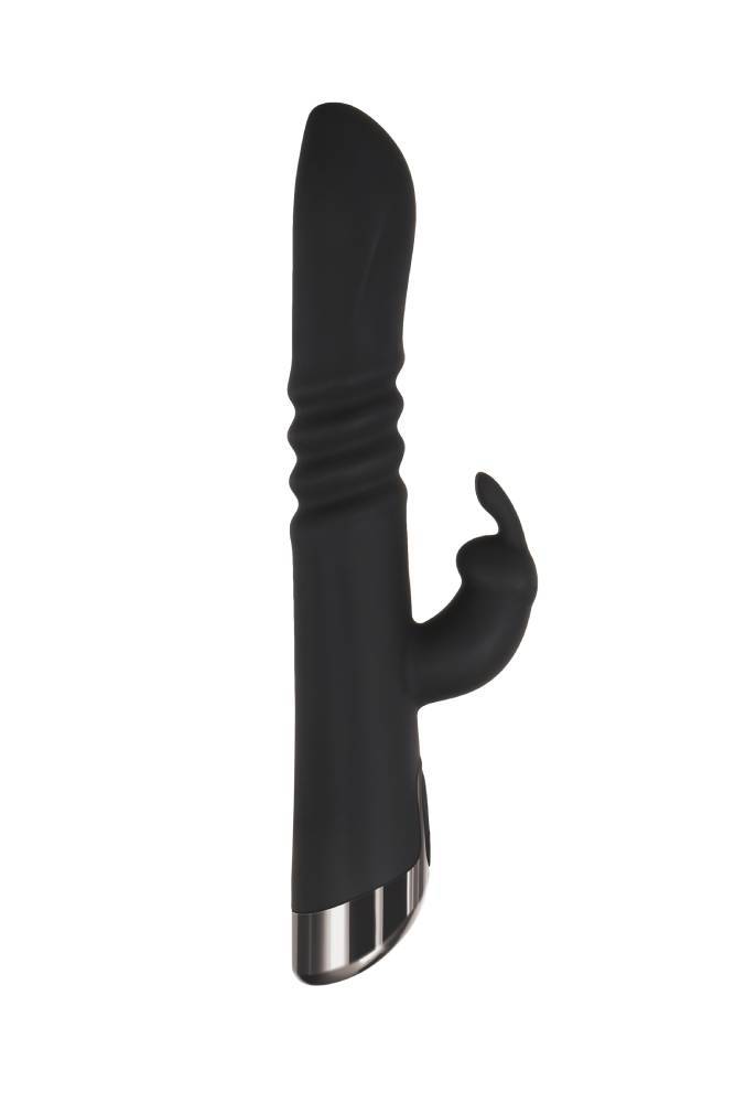 Evolved - Rapid Rabbit - Thrusting Dual Stimulation Vibrator - Black - Stag Shop