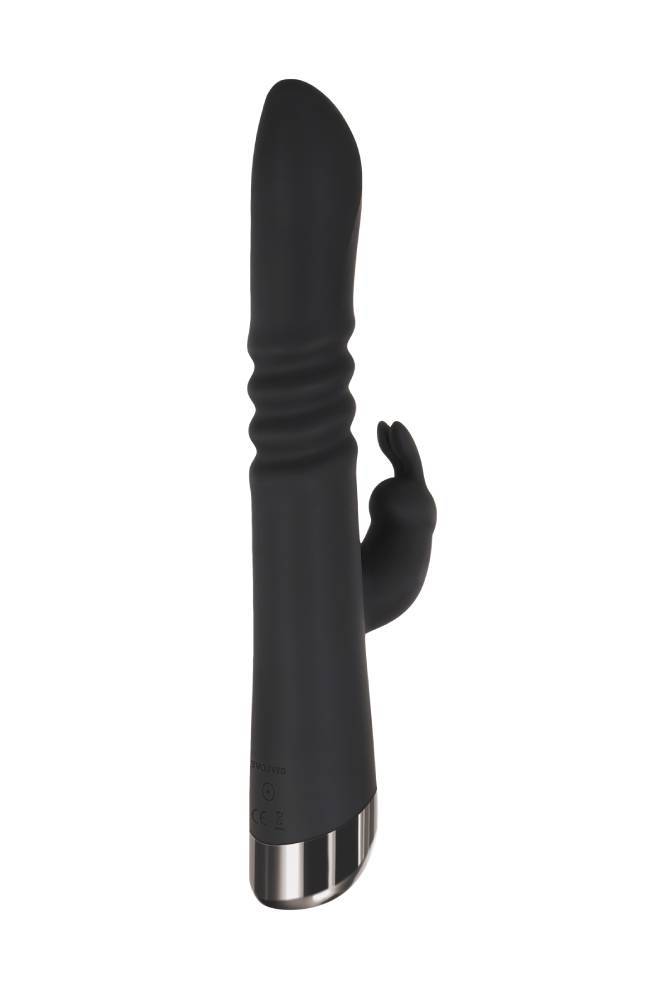 Evolved - Rapid Rabbit - Thrusting Dual Stimulation Vibrator - Black - Stag Shop