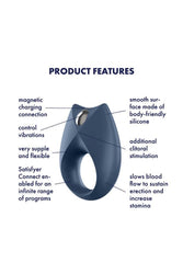 Satisfyer - Royal One Bluetooth Cock Ring - Navy - Stag Shop