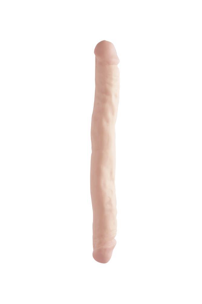 Pipedream - Basix - Rubber Works Double Ended Dildo - 12 inch - Beige - Stag Shop