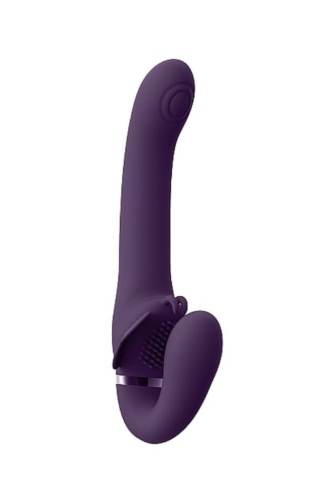 Shots Toys - VIVE - Satu Pulse Wave & Vibrating Strapless Strap-on - Purple - Stag Shop