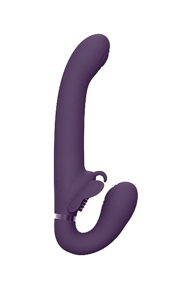 Shots Toys - VIVE - Satu Pulse Wave & Vibrating Strapless Strap-on - Purple - Stag Shop