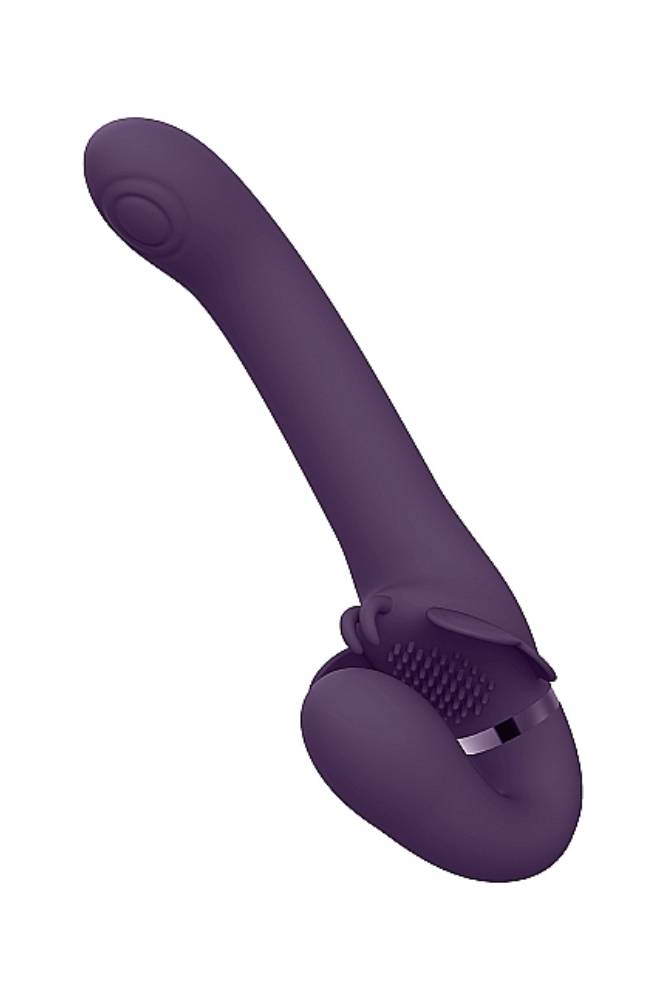 Shots Toys - VIVE - Satu Pulse Wave & Vibrating Strapless Strap-on - Purple - Stag Shop