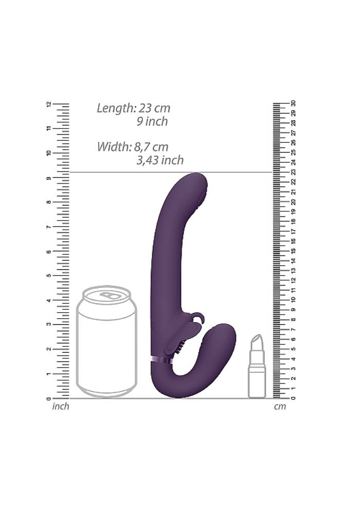 Shots Toys - VIVE - Satu Pulse Wave & Vibrating Strapless Strap-on - Purple - Stag Shop
