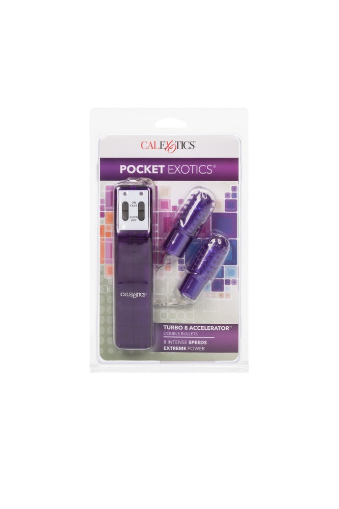 Cal Exotics - Pocket Exotics Turbo 8 Accelerator Double Bullet Vibrator - Purple - Stag Shop