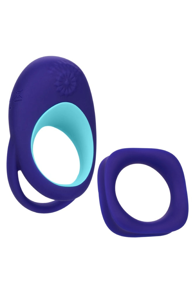 Cal Exotics - Link Up - Alpha Cock Ring Set - Blue - Stag Shop