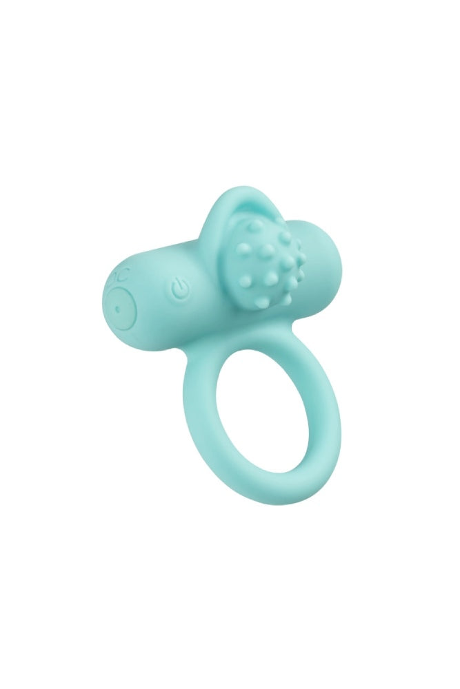 Cal Exotics -  Silicone Rechargeable Nubby Lover’s Delight Cock Ring - Blue - Stag Shop