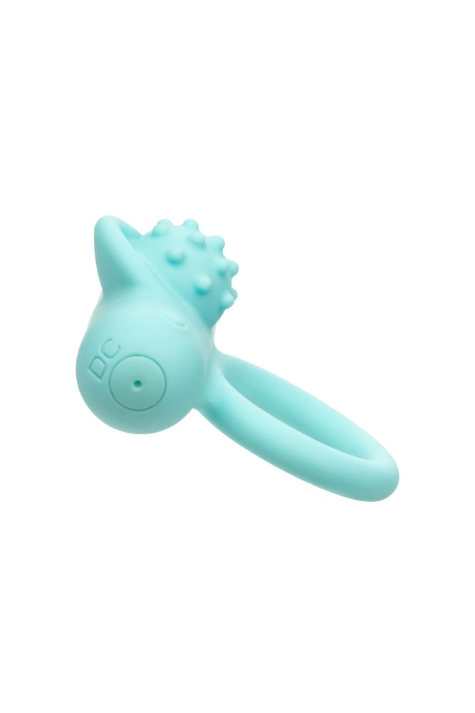 Cal Exotics -  Silicone Rechargeable Nubby Lover’s Delight Cock Ring - Blue - Stag Shop