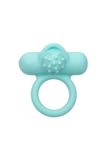 Cal Exotics -  Silicone Rechargeable Nubby Lover’s Delight Cock Ring - Blue - Stag Shop