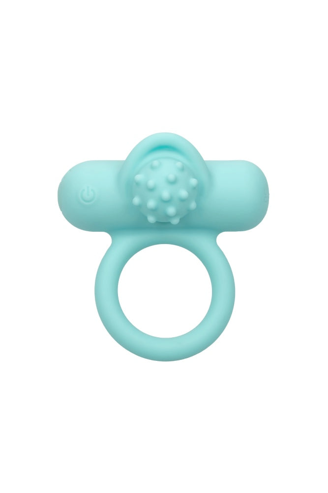 Cal Exotics -  Silicone Rechargeable Nubby Lover’s Delight Cock Ring - Blue - Stag Shop