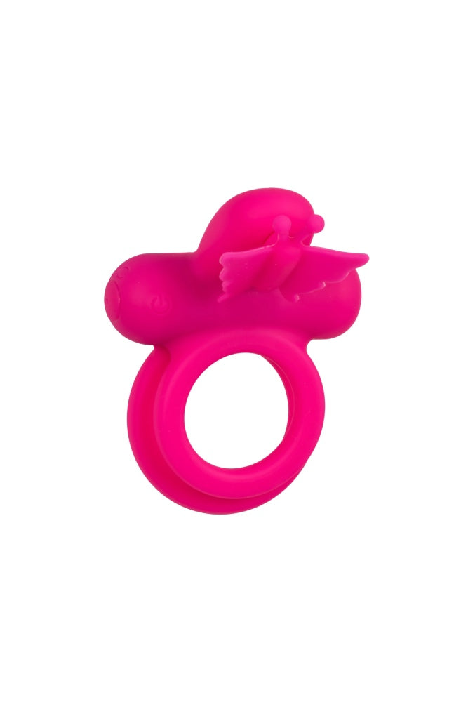 Cal Exotics - Silicone Rechargeable Dual Butterfly Cock Ring - Pink - Stag Shop