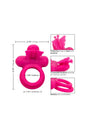 Cal Exotics - Silicone Rechargeable Dual Butterfly Cock Ring - Pink - Stag Shop