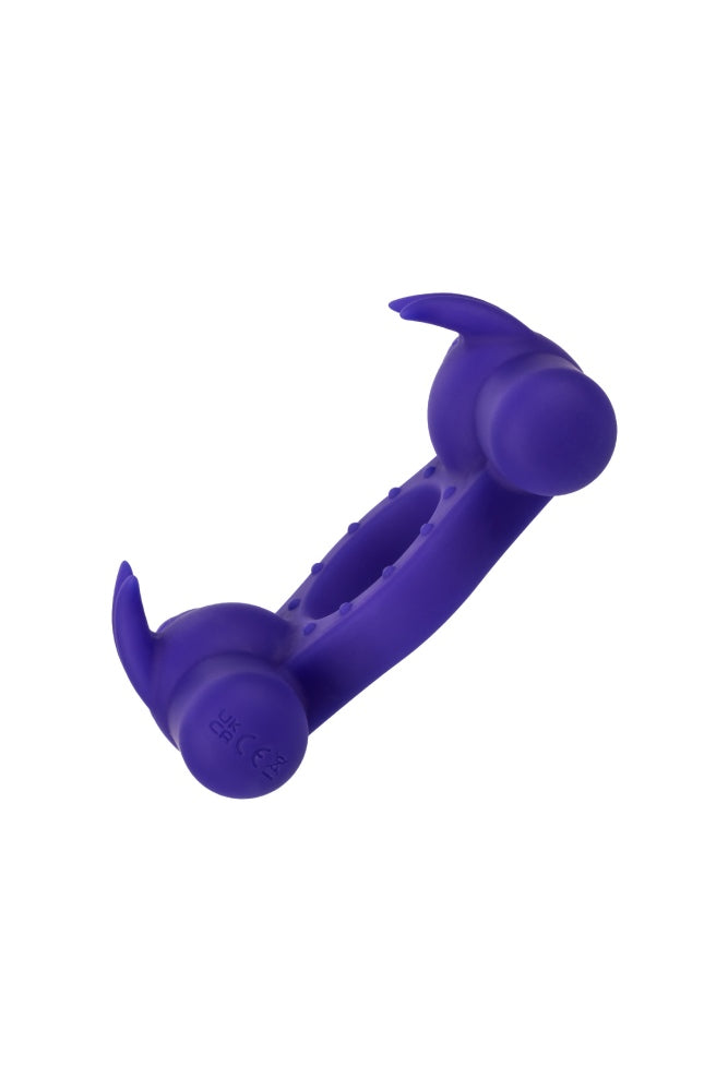 Cal Exotics - Silicone Rechargeable Triple Orgasm Enhancer Cock Ring - Purple - Stag Shop