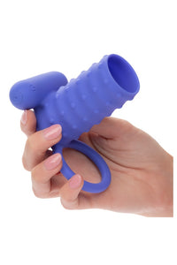Thumbnail for Cal Exotics - Silicone Rechargeable Endless Desires Enhancer Cock Ring - Blue - Stag Shop
