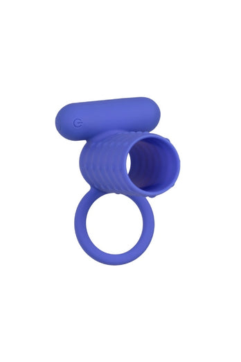 Cal Exotics - Silicone Rechargeable Endless Desires Enhancer Cock Ring - Blue - Stag Shop