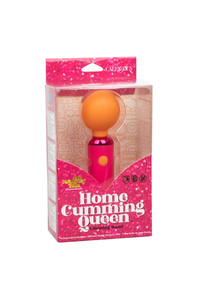 Cal Exotics - Naughty Bits - Home Cumming Queen Vibrating Mini Wand - Pink/Orange - Stag Shop