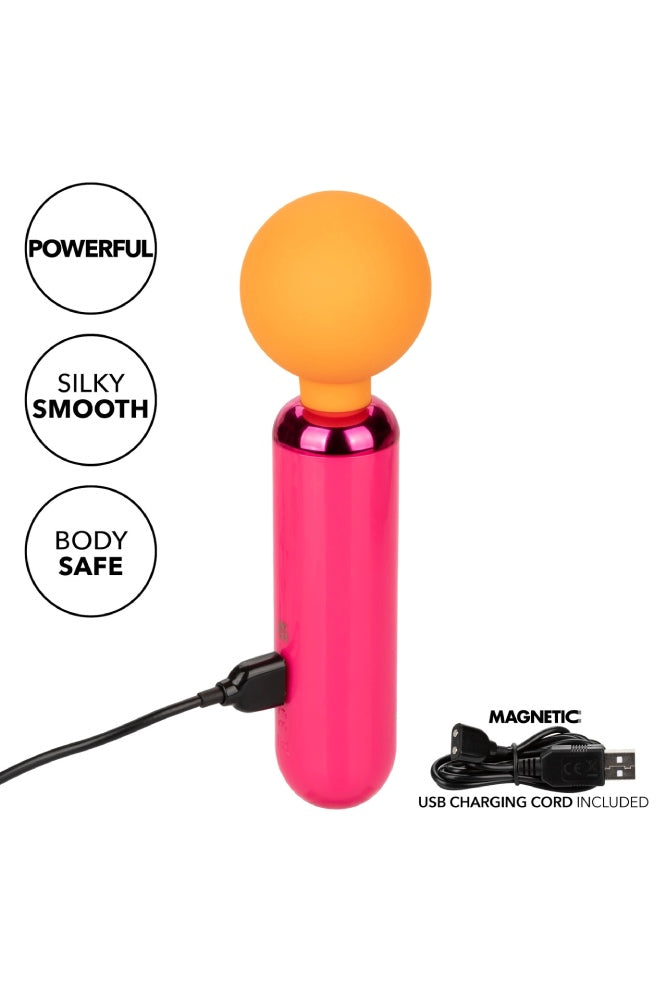 Cal Exotics - Naughty Bits - Home Cumming Queen Vibrating Mini Wand - Pink/Orange - Stag Shop