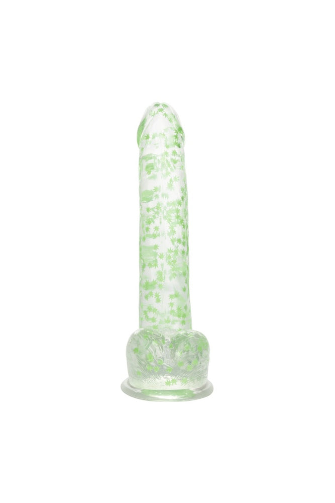 Cal Exotics - Naughty Bits - I Leaf Dick Glow-In-The-Dark Weed Leaf Dildo - Clear/Green - Stag Shop