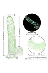 Cal Exotics - Naughty Bits - I Leaf Dick Glow-In-The-Dark Weed Leaf Dildo - Clear/Green - Stag Shop