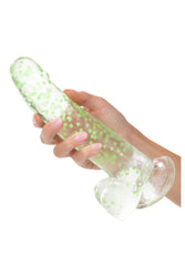 Cal Exotics - Naughty Bits - I Leaf Dick Glow-In-The-Dark Weed Leaf Dildo - Clear/Green - Stag Shop